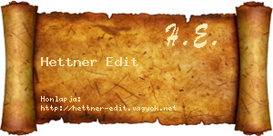 Hettner Edit névjegykártya